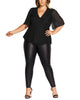 City Chic Women's Trendy Plus High Born Top Black Size 24W - thumbnail
