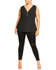 City Chic Women's Trendy Plus Size Sexy Zip Top Black Size Petite Small - thumbnail