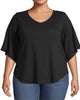 John Paul Richard Women's Plus Button Detail Top Black Size 2X - thumbnail