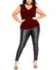 City Chic Women's Trendy Plus Size Ruched Top Medium Red Size 22W - thumbnail