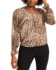 Maison Jules Women's Plus Knit Leopard Print Blouse Brown Size XX-Large - thumbnail