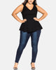 City Chic Women's Trendy Plus Size Strappy Halter Top Black Size Petite Small - thumbnail