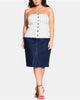 City Chic Women's Trendy Plus Sweet Stripe Corset Top White Size 18W - thumbnail