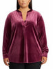 Lauren Ralph Lauren Women's Plus Size Stretch Velvet Blouse Pink Size 3X - thumbnail