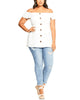 City Chic Women's Trendy Plus Size Sweety Button Top White Size 20W - thumbnail
