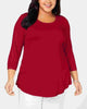 JM Collection Women's Plus Size Scoopneck Top  Red Size 1X - thumbnail