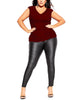 City Chic Women's Trendy Plus Size Ruched Top Red Size Small Petite - thumbnail