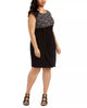 Connected Women's Plus Size Lace-Top Sheath Dress Black Size 22W - thumbnail