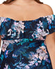 Island Escape Women's Plus La Flor Floral Print Underwire Tankini Top Swimsuit Black Size 16W - thumbnail