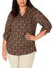 NY Collection Women's Plus Floral Print High Low Top Black Size 1X - thumbnail