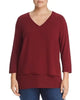 Michael Kors Women's Plus Layered Hi Low Blouse Red Size 2X - thumbnail