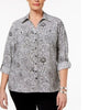 NY Women's Collection Plus Size Utility Blouse Black Size 3X - thumbnail