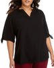 Michael Kors Women's Plus Size Tie-Sleeve Top Black Size 3X - thumbnail