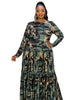 Silvestra Camo Tiered Maxi Dress - thumbnail