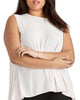 Rachel Roy Women's Trendy Plus Raeni Drape Back Top Pink Size 1X - thumbnail