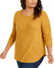 Planet Gold Women's Trendy Plus Thermal Top Yellow Size 3X - thumbnail