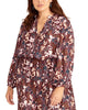 Rachel Roy Women's Trendy Plus Size Floral-Print Top Pink Size 1X - thumbnail