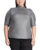Ralph Lauren Women's Plus Stretch Turtleneck Top Gray Size 1X - thumbnail