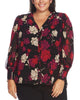 Vince Camuto Women's Tulip Plus Smocked Cuff Top Red Size 3X - thumbnail