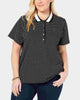 Tommy Hilfiger Women's Plus Dot-Print Polo Top Charcoal Size 0X - thumbnail