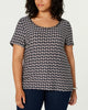 Tommy Hilfiger Women's Plus Daisy Print Top Blue Size 3X - thumbnail