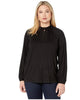 Ralph Lauren Women's Plus Jersey Mock Neck Blouse Black Size 2X - thumbnail
