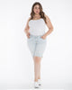 Mid Rise Bermuda - Denim Stripes - thumbnail