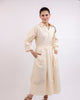 "Mila" Cotton Blend Beige Midi Dress - thumbnail