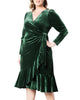 Viola Velvet Long Sleeve Wrap Dress - thumbnail