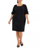 Connected Women's Plus Size Tie-Sleeve Sheath Dress Black Size 18W - thumbnail