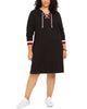 Tommy Hilfiger Women's Plus Size Lace-Up Pullover Dress Black Size 1X - thumbnail