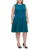 Tommy Hilfiger Women's Plus Size Sleeveless Fit & Flare Dress Blue Size 14W - thumbnail