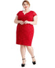 Connected Women's Plus Metallic Sheath Dress Red Size 20W - thumbnail