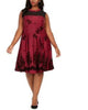 Love Squared Women's Trendy Plus Size Flocked-Velvet Fit & Flare Dress Purple Size 2X - thumbnail