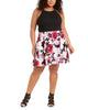 Speechless Women's Trendy Plus Size Solid & Floral-Print Dress Red Size 18 - thumbnail