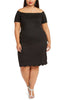Monteau Women's Trendy Plus Size Scalloped Off-The-Shoulder Dress Black Size 2X - thumbnail
