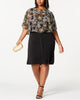 Connected Women's Plus Size Chiffon Overlay Dress Black Size 20 - thumbnail