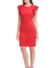Tommy Hilfiger Women's Plus Size Sheath Flutter Sleeve Dress  Red Size 22 - thumbnail