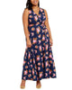 Love Squared Women's Plus Size Trendy Surplice Floral-Print Maxi Dress Navy Size 1X - thumbnail