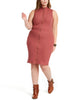 Planet Gold Juniors' Trendy Plus Size Sleeveless Zip-Front Sweater Dress Brown Size 2 Extra Large - thumbnail