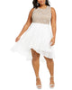 City Studios Women's Dress Plus A Line Shimmer Colorblock White Size 14W - thumbnail