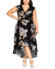 City Chic Women's Trendy Plus High Low Maxi Wrap Dress Black Size XS - thumbnail