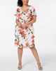 SL Fashions Women's Plus Tiered Shift Dress White Size 18W - thumbnail