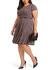 Jessica Howard Women's Plus Size Belted Puff-Print Dress Black Size 20W - thumbnail