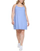 Calvin Klein Women's Performance Plus Space Dyed Strappy Tank Dress Blue Size 3X - thumbnail