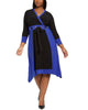 Love Squared Women's Plus Size Trendy Grommet Waist Dress Blue Size 1X - thumbnail