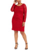 Jump Women's Trendy Plus Size Lace Sheath Dress Red Size 1X - thumbnail