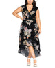 City Chic Women's Trendy Plus High Low Maxi Wrap Dress Black Size 20W - thumbnail