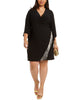 MSK Women's Plus Size Fringe-Trim Surplice Dress Black Size 3X - thumbnail