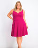 B Darlin Women's Trendy Plus Size Scuba Fit & Flare Dress Dark Purple Size 20 - thumbnail